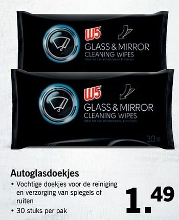 Aanbiedingen Autoglasdoekjes - W5 - Geldig van 02/10/2017 tot 08/10/2017 bij Lidl