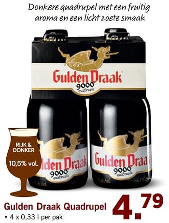 Aanbiedingen Gulden draak quadrupel - Gulden Draak - Geldig van 02/10/2017 tot 08/10/2017 bij Lidl
