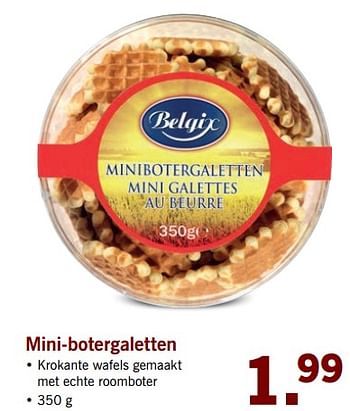 Aanbiedingen Mini-botergaletten - Belgix - Geldig van 02/10/2017 tot 08/10/2017 bij Lidl