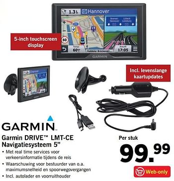 Aanbiedingen Garmin drive lmt-ce navigatiesysteem 5 - Garmin - Geldig van 02/10/2017 tot 08/10/2017 bij Lidl