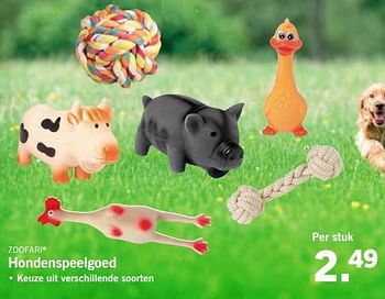 Aanbiedingen Zoofari hondenspeelgoed - Zoofari - Geldig van 02/10/2017 tot 08/10/2017 bij Lidl