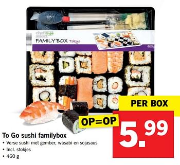 Aanbiedingen To go sushi familybox - Chef select - Geldig van 02/10/2017 tot 08/10/2017 bij Lidl