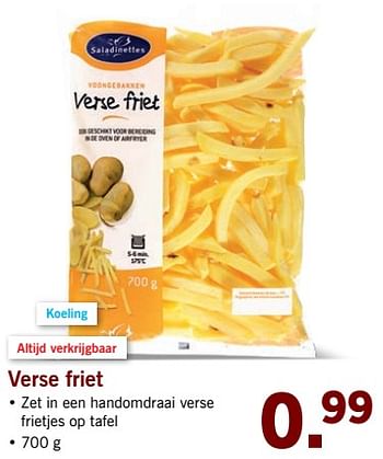 Aanbiedingen Verse friet - Saladinettes - Geldig van 02/10/2017 tot 08/10/2017 bij Lidl
