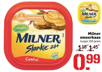 Aanbiedingen Milner smeerkaas - Milner - Geldig van 02/10/2017 tot 08/10/2017 bij Coop