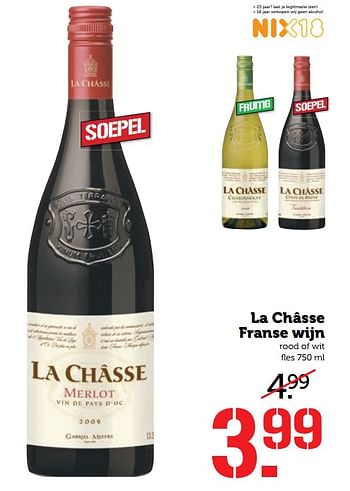 Aanbiedingen La châsse franse wijn rood of wit - Rode wijnen - Geldig van 02/10/2017 tot 08/10/2017 bij Coop