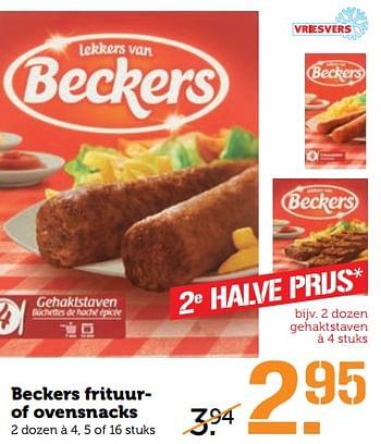 Aanbiedingen Beckers frituur- of ovensnacks - Beckers - Geldig van 02/10/2017 tot 08/10/2017 bij Coop