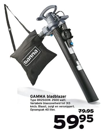 Aanbiedingen Gamma bladblazer type br2500w - Huismerk - Gamma - Geldig van 02/10/2017 tot 08/10/2017 bij Gamma