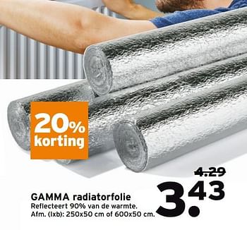 Aanbiedingen Gamma radiatorfolie - Huismerk - Gamma - Geldig van 02/10/2017 tot 08/10/2017 bij Gamma