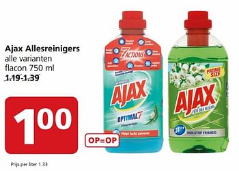 Aanbiedingen Ajax allesreinigers - Ajax - Geldig van 02/10/2017 tot 08/10/2017 bij Jan Linders