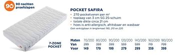 Aanbiedingen Pocket safira - Huismerk - TotaalBed - Geldig van 02/10/2017 tot 15/10/2017 bij TotaalBed