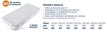 Aanbiedingen Pocket dahlia - Huismerk - TotaalBed - Geldig van 02/10/2017 tot 15/10/2017 bij TotaalBed