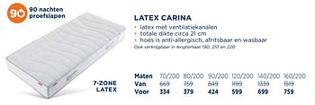 Aanbiedingen Latex carina - Huismerk - TotaalBed - Geldig van 02/10/2017 tot 15/10/2017 bij TotaalBed