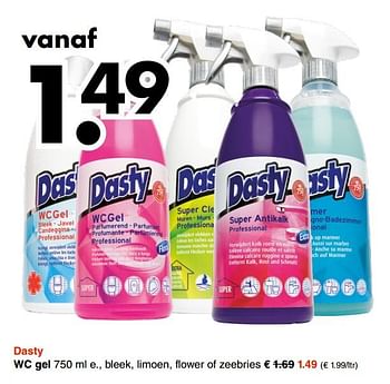 Aanbiedingen Dasty wc gel - Dasty - Geldig van 02/10/2017 tot 14/10/2017 bij Wibra