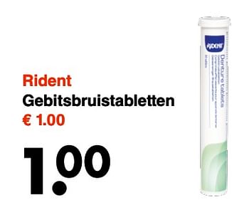 Aanbiedingen Rident gebitsbruistabletten - Rident - Geldig van 02/10/2017 tot 14/10/2017 bij Wibra