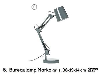 Aanbiedingen Bureaulamp marko - Huismerk - Leen Bakker - Geldig van 02/10/2017 tot 15/10/2017 bij Leen Bakker
