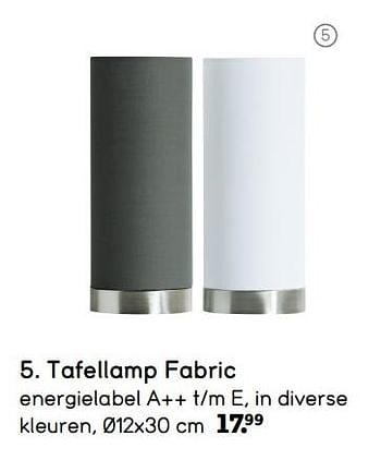 Aanbiedingen Tafellamp fabric - Huismerk - Leen Bakker - Geldig van 02/10/2017 tot 15/10/2017 bij Leen Bakker