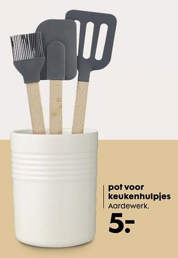 Aanbiedingen Pot voor keukenhulpjes aardewerk - Huismerk - Hema - Geldig van 02/10/2017 tot 15/10/2017 bij Hema
