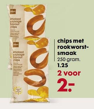 Aanbiedingen Chips met rookworstsmaak - Huismerk - Hema - Geldig van 02/10/2017 tot 15/10/2017 bij Hema