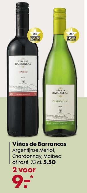 Aanbiedingen Viñas de barrancas - Witte wijnen - Geldig van 02/10/2017 tot 15/10/2017 bij Hema