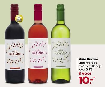 Aanbiedingen Viña ducaro spaanse rode, rosé- of witte wijn - Rode wijnen - Geldig van 02/10/2017 tot 15/10/2017 bij Hema