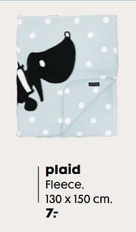 Aanbiedingen Plaid fleece - Huismerk - Hema - Geldig van 02/10/2017 tot 15/10/2017 bij Hema