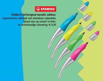 Aanbiedingen Stabilo easyoriginal metallic edition - Stabilo - Geldig van 02/10/2017 tot 22/10/2017 bij The Read Shop