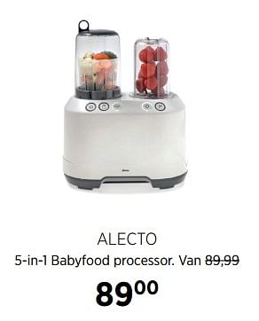 Aanbiedingen Alecto 5-in-1 babyfood processor - Alecto - Geldig van 02/10/2017 tot 23/10/2017 bij Babypark