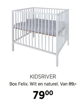 Aanbiedingen Kidsriver box felix. wit en naturel - Kidsriver - Geldig van 02/10/2017 tot 23/10/2017 bij Babypark