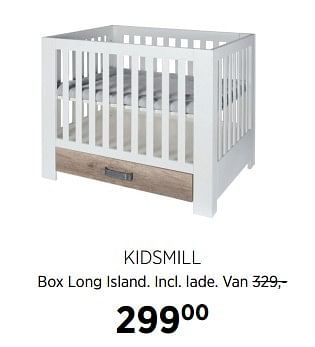 Aanbiedingen Kidsmill box long island. incl. lade - Kidsmill - Geldig van 02/10/2017 tot 23/10/2017 bij Babypark