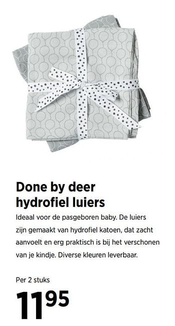 Aanbiedingen Done by deer hydrofiel luiers - Done by Deer - Geldig van 02/10/2017 tot 23/10/2017 bij Babypark