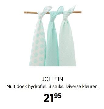Aanbiedingen Jollein multidoek hydrofiel - Jollein - Geldig van 02/10/2017 tot 23/10/2017 bij Babypark