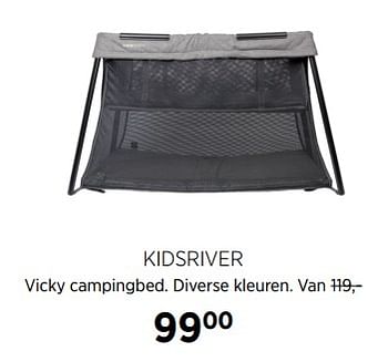Aanbiedingen Kidsriver vicky campingbed - Kidsriver - Geldig van 02/10/2017 tot 23/10/2017 bij Babypark