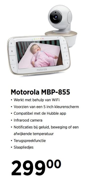 Aanbiedingen Motorola mbp-855 - Motorola - Geldig van 02/10/2017 tot 23/10/2017 bij Babypark