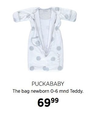 Aanbiedingen Puckababy the bag newborn 0-6 mnd teddy - Puckababy - Geldig van 02/10/2017 tot 23/10/2017 bij Babypark