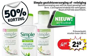 Aanbiedingen Micellair water - Simple - Geldig van 03/10/2017 tot 08/10/2017 bij Kruidvat