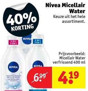Aanbiedingen Micellair water verfrissend - Nivea - Geldig van 03/10/2017 tot 08/10/2017 bij Kruidvat
