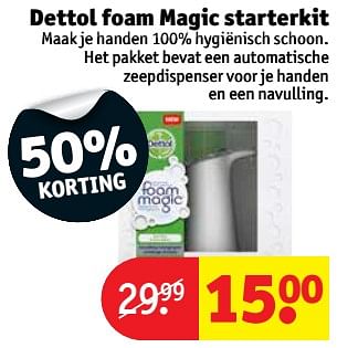 Aanbiedingen Dettol foam magic starterkit - Dettol - Geldig van 03/10/2017 tot 08/10/2017 bij Kruidvat