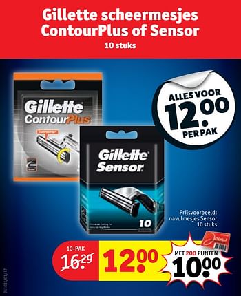 Aanbiedingen Navulmesjes sensor - Gillette - Geldig van 03/10/2017 tot 08/10/2017 bij Kruidvat