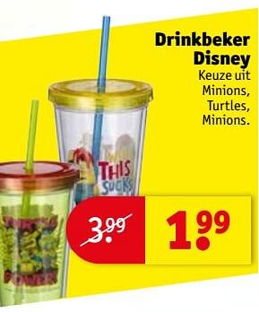 Aanbiedingen Drinkbeker disney - Disney - Geldig van 03/10/2017 tot 08/10/2017 bij Kruidvat