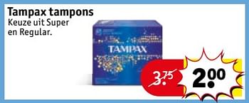 Aanbiedingen Tampax tampons - Tampax - Geldig van 03/10/2017 tot 08/10/2017 bij Kruidvat