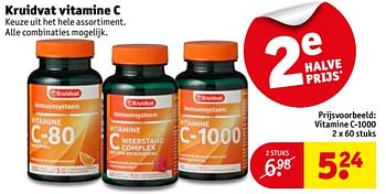 Aanbiedingen Vitamine c-1000 - Huismerk - Kruidvat - Geldig van 03/10/2017 tot 08/10/2017 bij Kruidvat