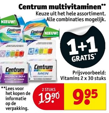 Aanbiedingen Centrum multivitaminen vitamins - Centrum - Geldig van 03/10/2017 tot 08/10/2017 bij Kruidvat