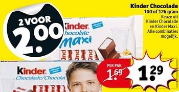 Aanbiedingen Kinder chocolade - Kinder - Geldig van 03/10/2017 tot 08/10/2017 bij Kruidvat