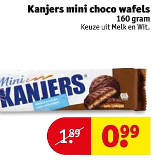 Aanbiedingen Kanjers mini choco wafels - Kanjers - Geldig van 03/10/2017 tot 08/10/2017 bij Kruidvat