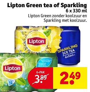 Aanbiedingen Lipton green tea of sparkling - Lipton - Geldig van 03/10/2017 tot 08/10/2017 bij Kruidvat