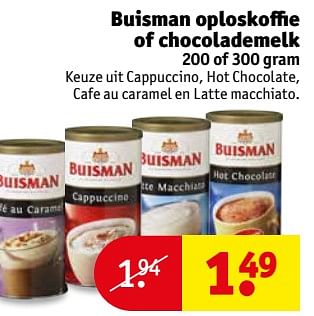 Aanbiedingen Buisman oploskoffie of chocolademelk - Buisman - Geldig van 03/10/2017 tot 08/10/2017 bij Kruidvat