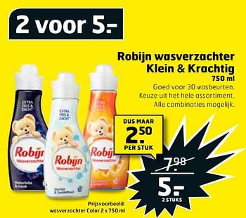 Aanbiedingen Robijn wasverzachter color - Robijn - Geldig van 03/10/2017 tot 15/10/2017 bij Trekpleister