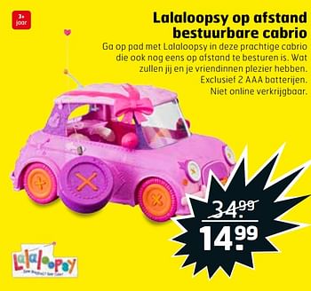Aanbiedingen Lalaloopsy op afstand bestuurbare cabrio - Lalaloopsy - Geldig van 03/10/2017 tot 15/10/2017 bij Trekpleister