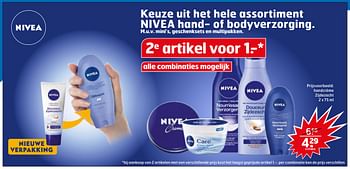 Aanbiedingen Handcrème zijdezacht - Nivea - Geldig van 03/10/2017 tot 15/10/2017 bij Trekpleister