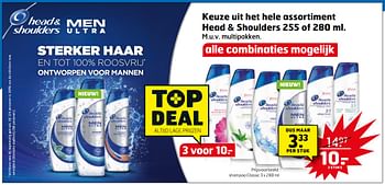 Aanbiedingen Head + shoulders shampoo classic - Head &amp; Shoulders - Geldig van 03/10/2017 tot 15/10/2017 bij Trekpleister